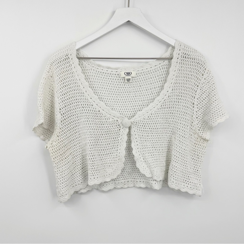 Vintage Y2K Fairycore Cropped Cardigan Size 18 Plus Size Early 2000s Festival